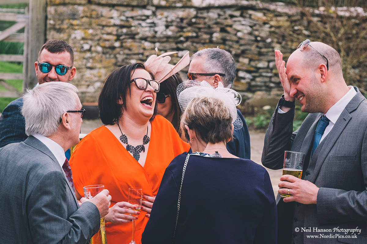 Laughing guests at Caswell House
