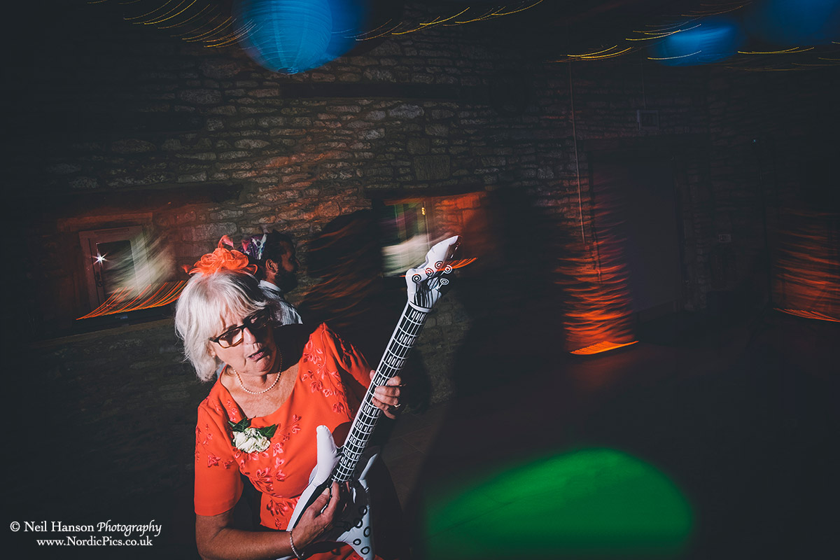 Granny doing the air guitar