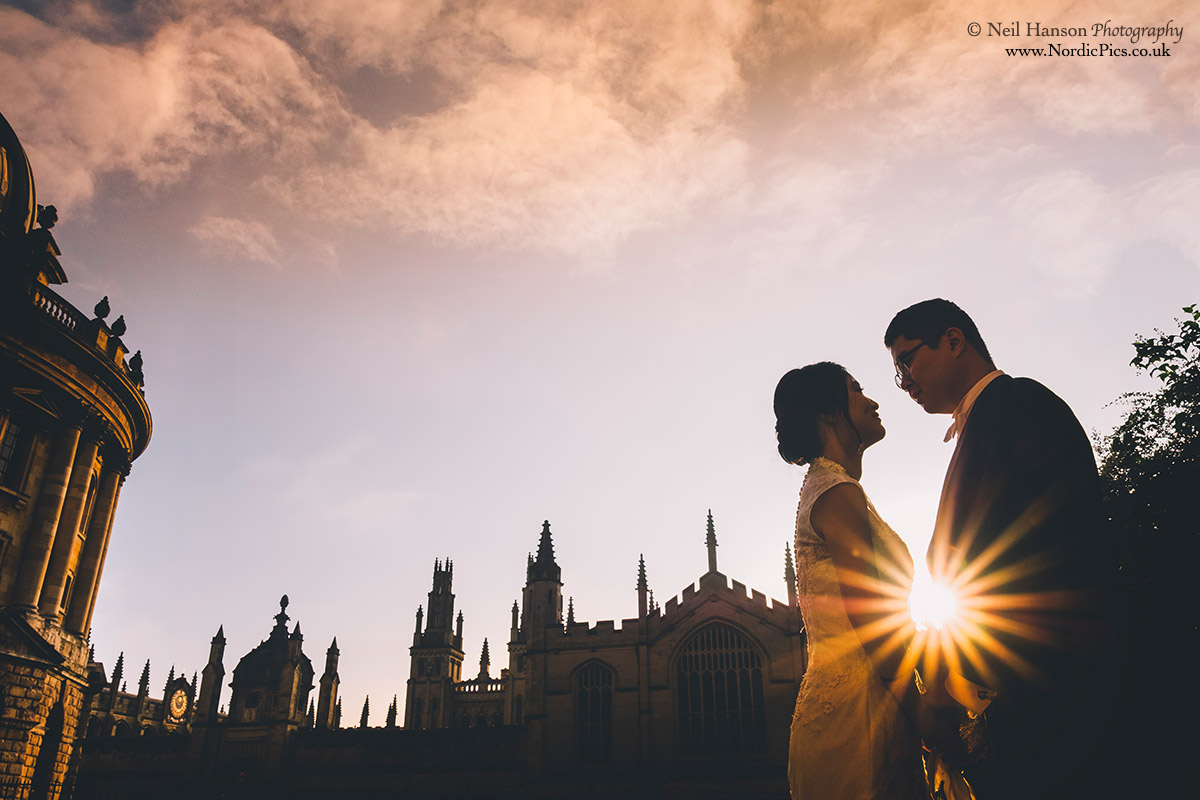 Early morning sunrise in Oxford Asian pre-wedding photoshoot