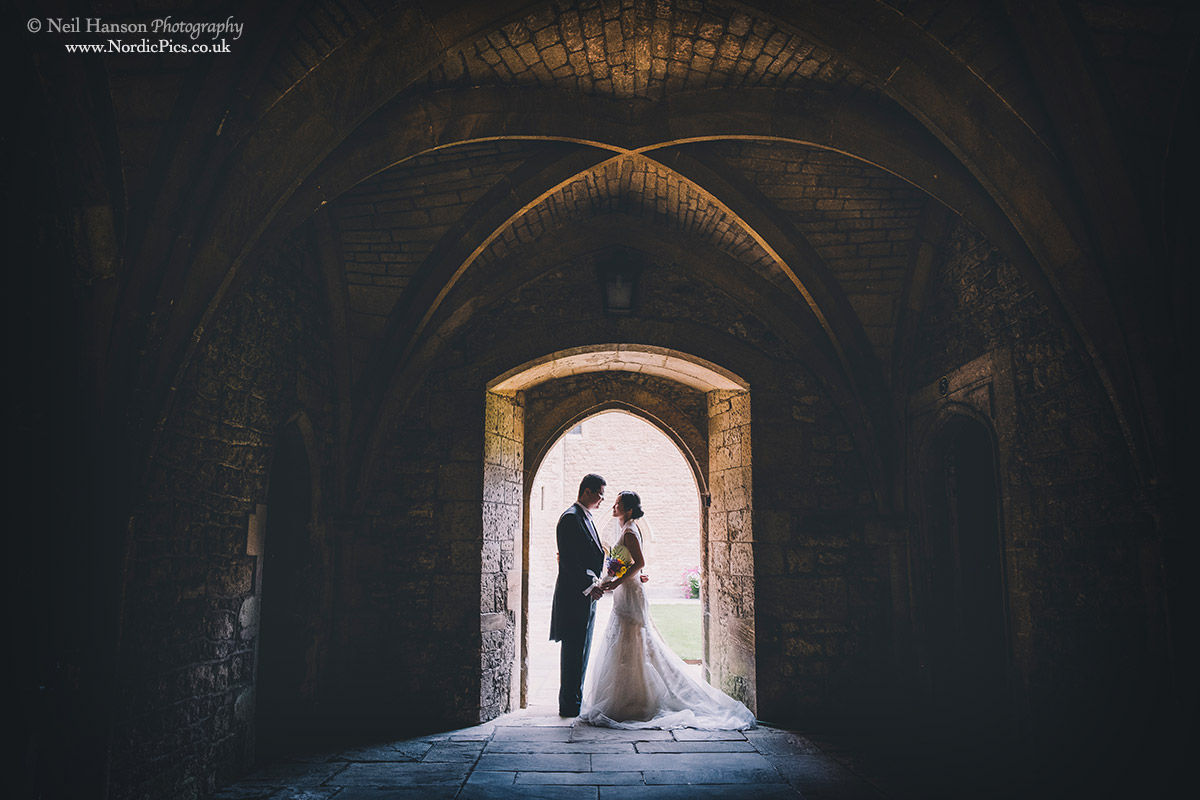 Asian pre-wedding photography by neil hanson at Merton College Oxford