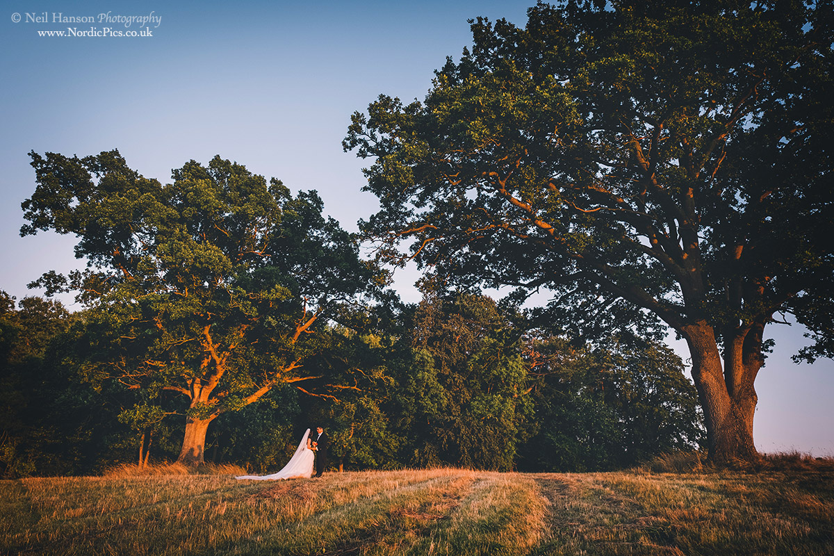 Beautiful evening sunset on an Asian pre-wedding photo-shoot in the Cotswolds