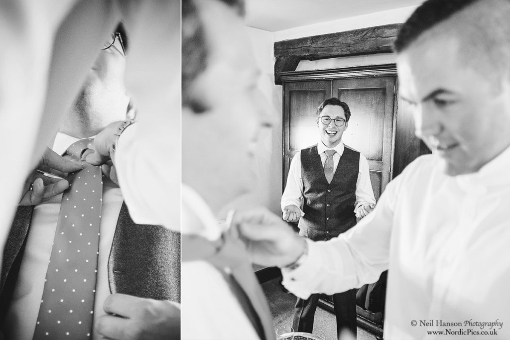 Groom preparations at The Old Swan and Minster Mill