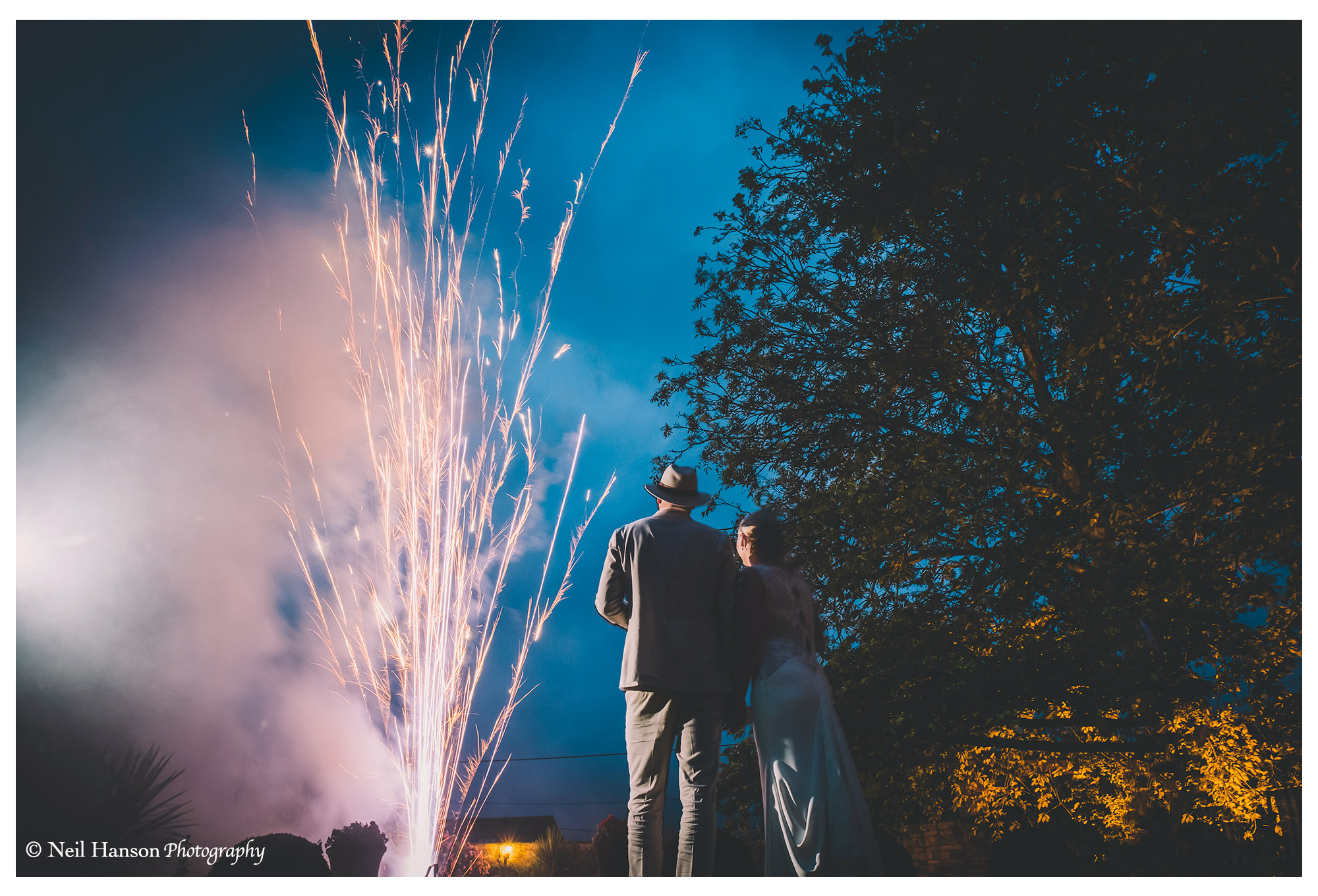 Fireworks at a Bay Tree Hotel Wedding