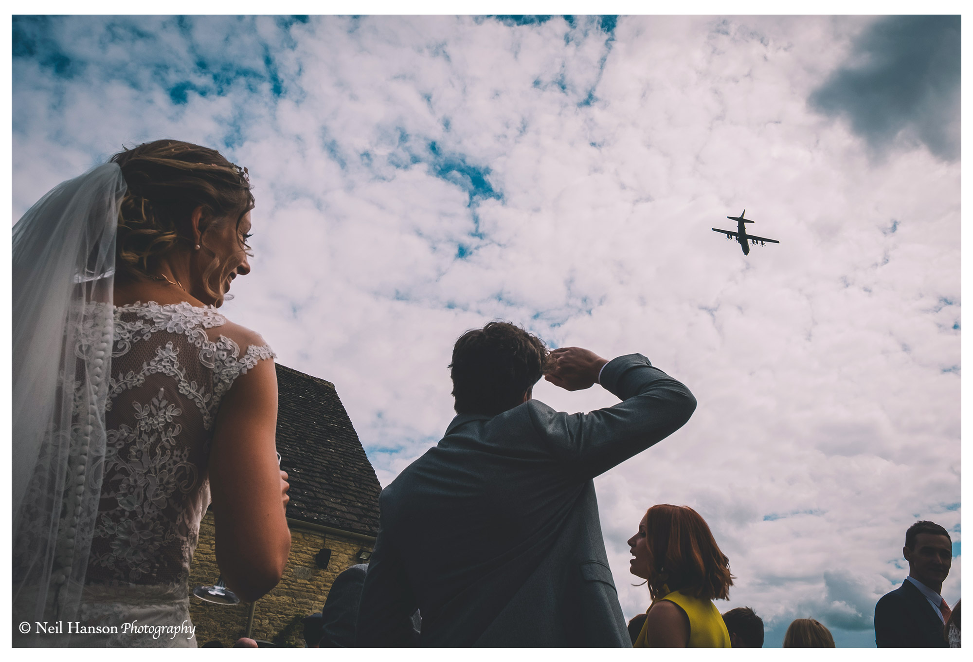 RAF flypast at a caswell house wedding