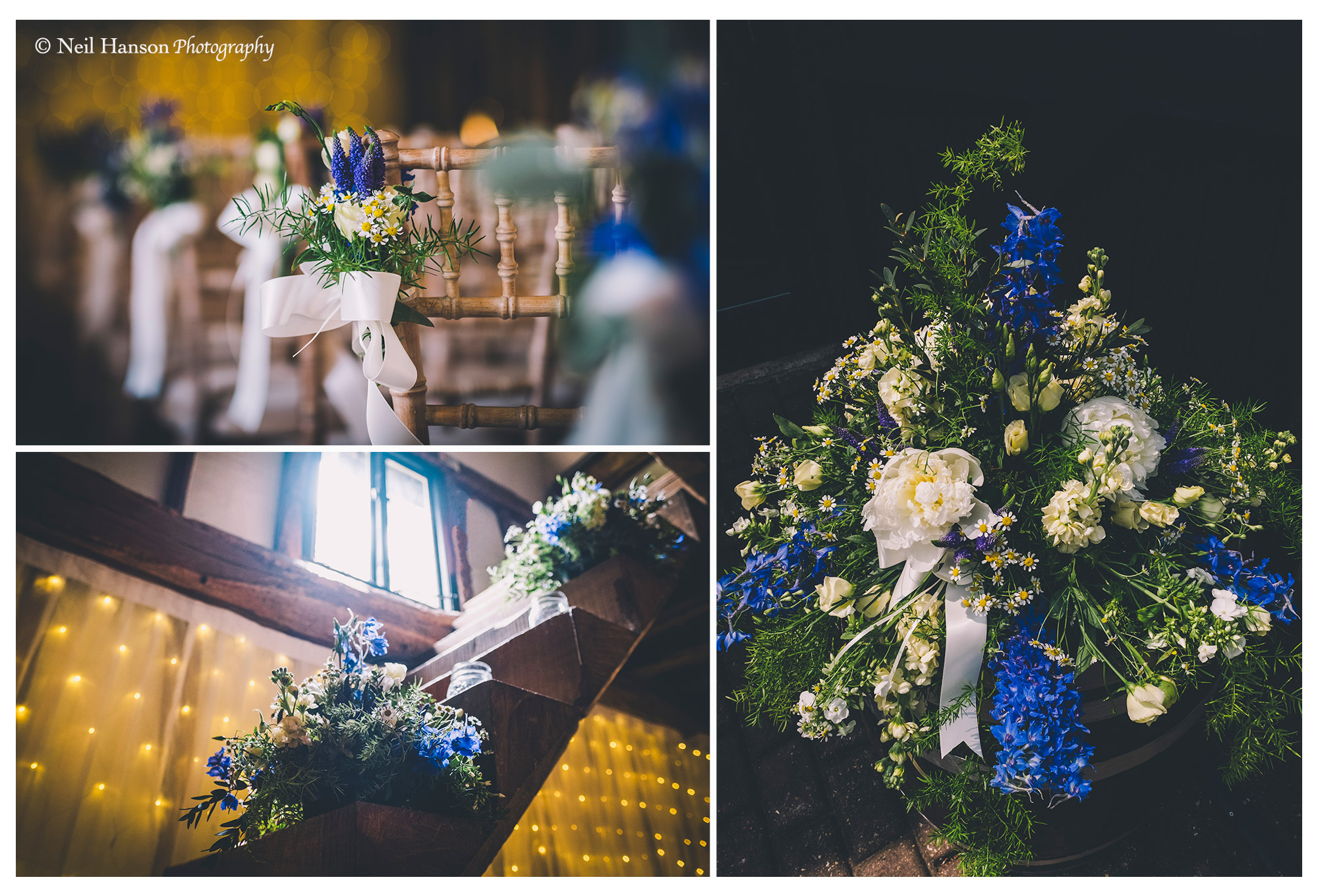 Flowers at The Old Luxters Barn Wedding Venue
