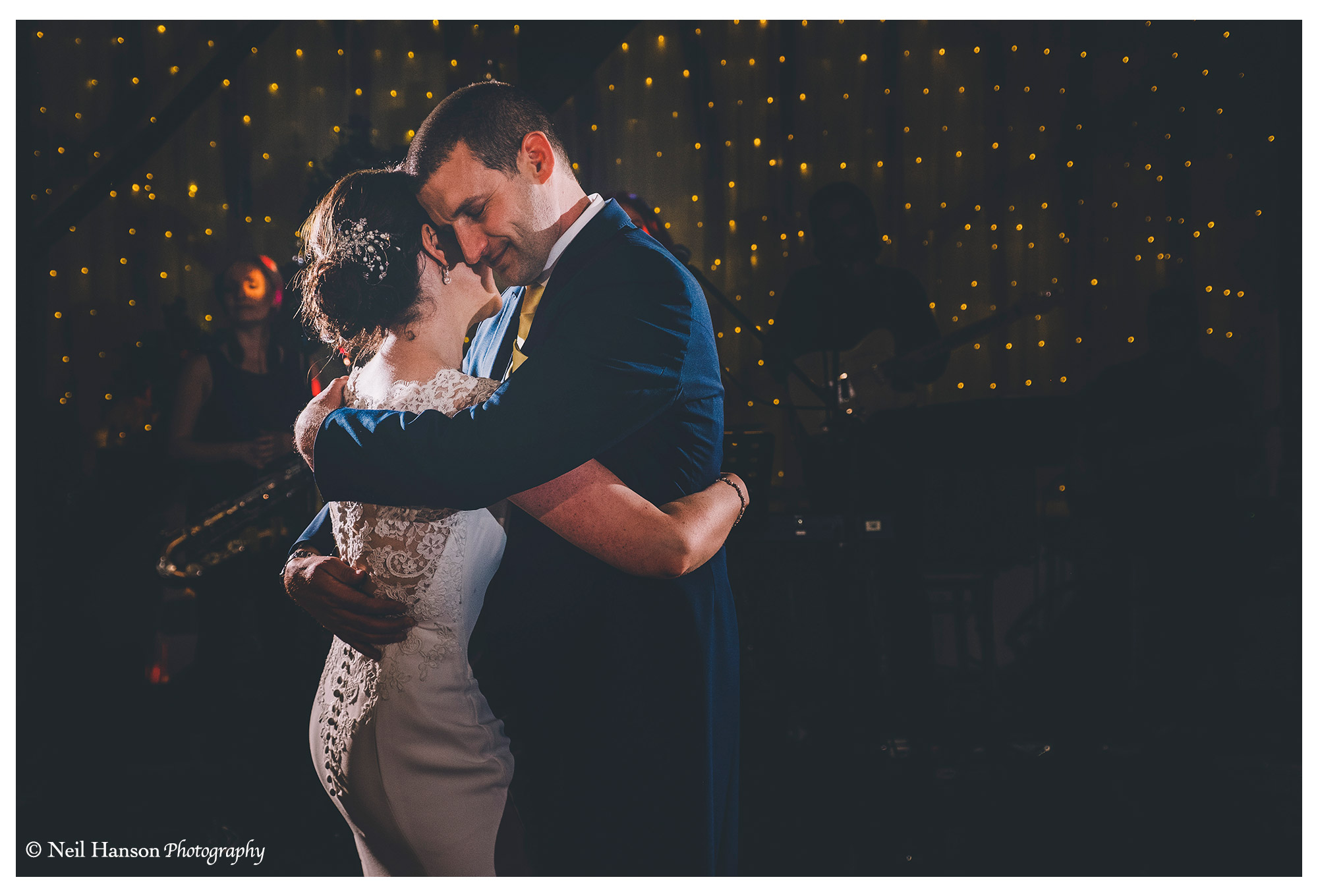 bride and grooms first dance at Old Luxters Barn Wedding
